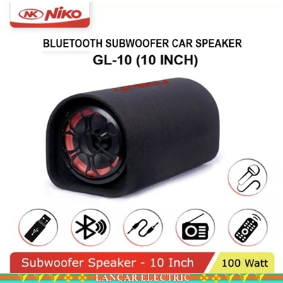 SPEAKER PORTABLE NIKO GL-10 SUBWOOFER CAR SPEAKER 10 INCH 100 WATT