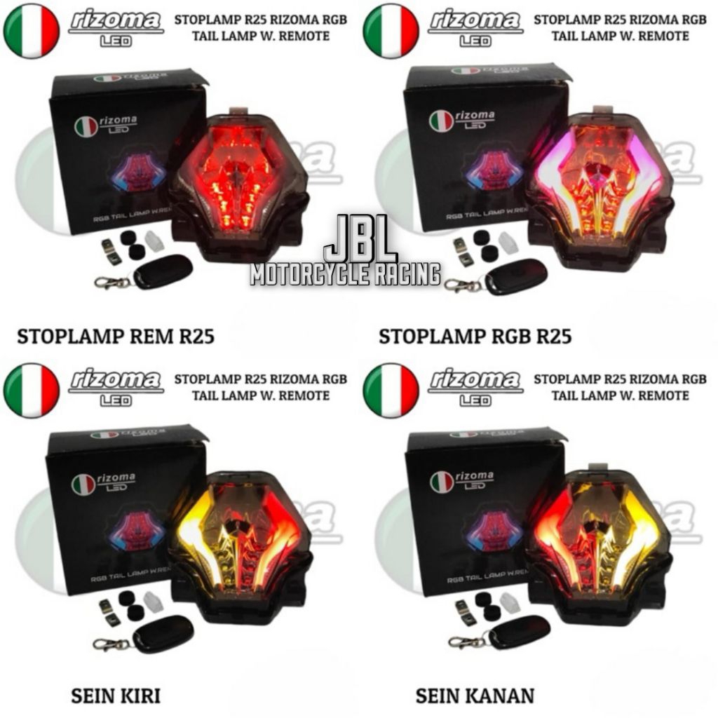 Lampu Stop Motor Yamaha RGB R25 Tail Lamp Plus Remot Rizoma Led Racing Original  - Stoplamp Stop Lam