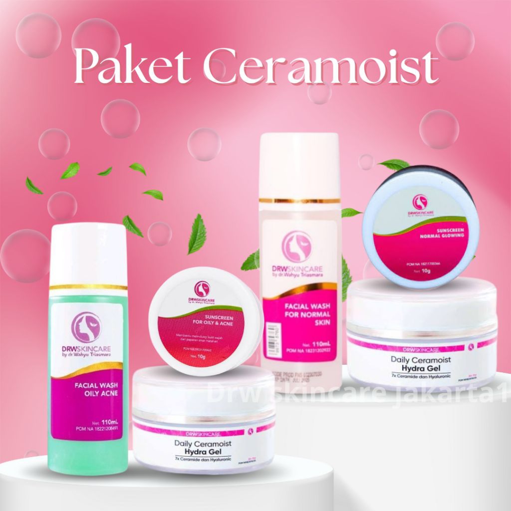 Paket Ceramoist Glowing / Oily Acne skin DRW Skincare Ori
