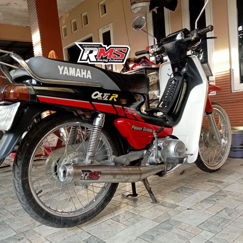 knalpot 2 tak Alfa bambu stainless