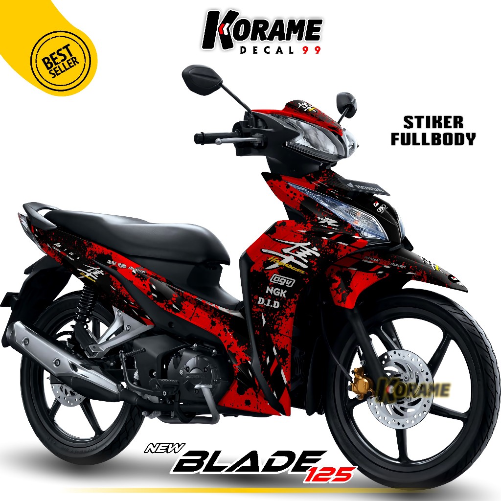 Decal Blade New 125 Stiker Blade New 125 Decal Stiker Motor Blade 125 New Motif Hayabusa