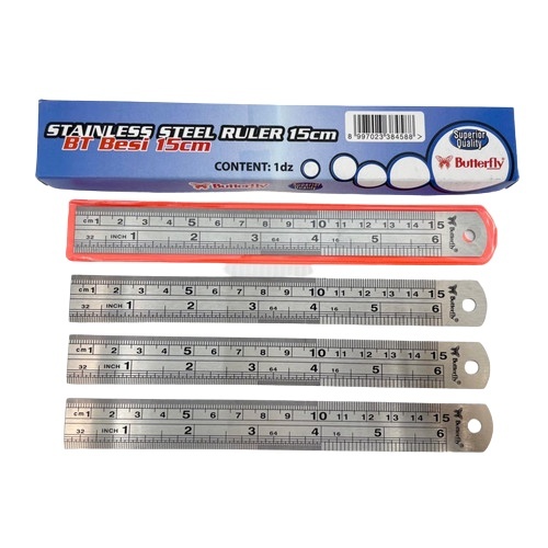 

Penggaris 15cm besi Butterfly