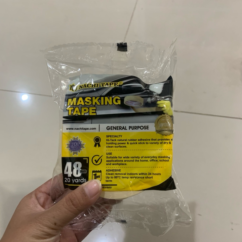 

NACHI Lakban Kertas Isolasi Solasi Masking Tape 2 inch (48mmx20yd) murah berkualitas