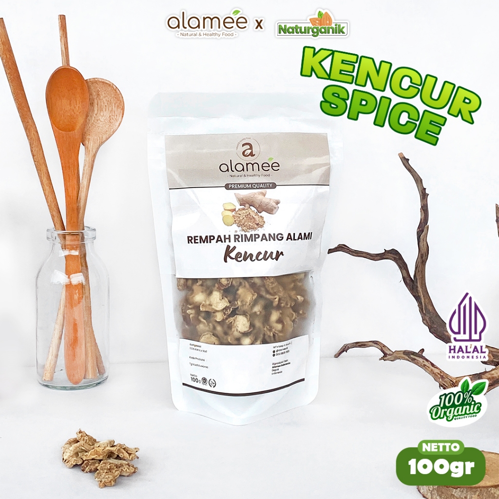 

ALAMEE Kencur Kering Iris Dried Spice Galangal Rempah Rimpang Organik 100gr Naturganik
