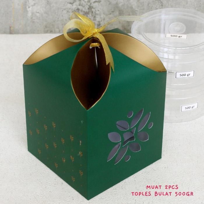 

Box Lebaran Kardus Kue Kering Hampers Idul Fitri isi 2 Toples 500 gr