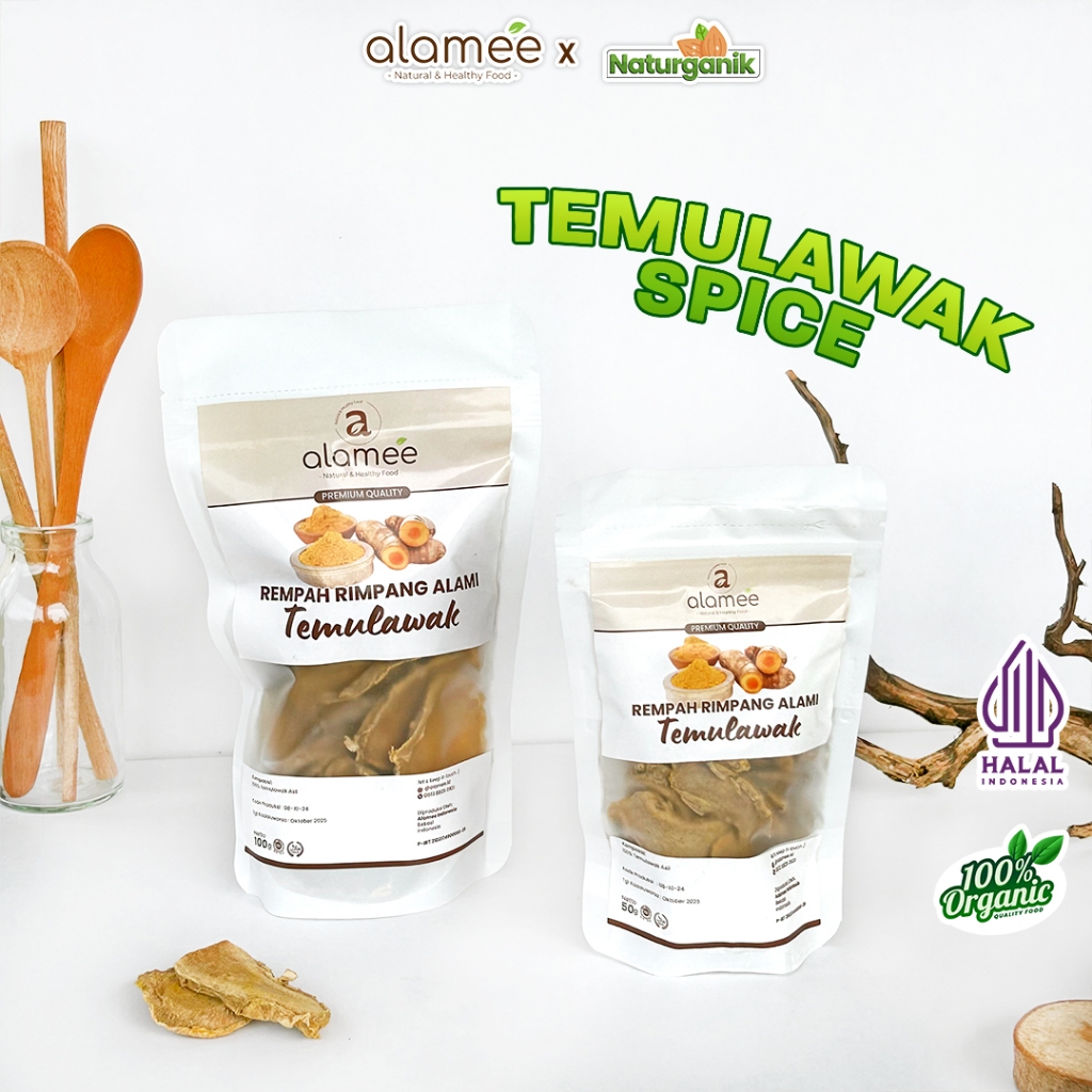 

ALAMEE Temulawak Rempah Kering Iris Dried Curcuma Rimpang Organik Alami Temu Lawak Spice Naturganik