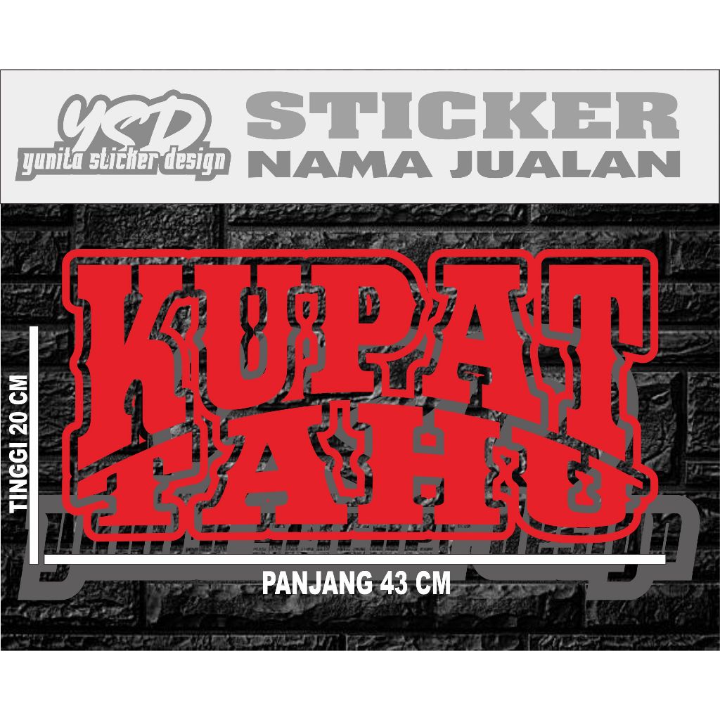 

STICKER TEMPELAN KUPAT TAHU MODEL LENGKUNG BOLONG DENGAN UKURAN 43X20 CM MUDAH DIPASANG