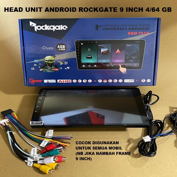Head unit android Rockgate 9 Inch 4/64 GB // Tip android // head unit mobil/Headunit // Tip audio mo