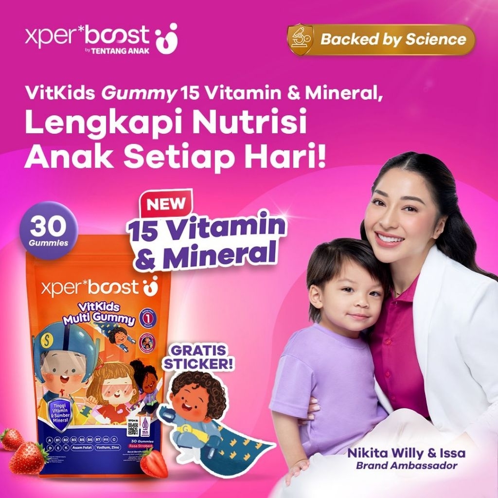 30 Gummy Multivitamin Anak VitKids dengan Vitamin B Kompleks Expert Boost
