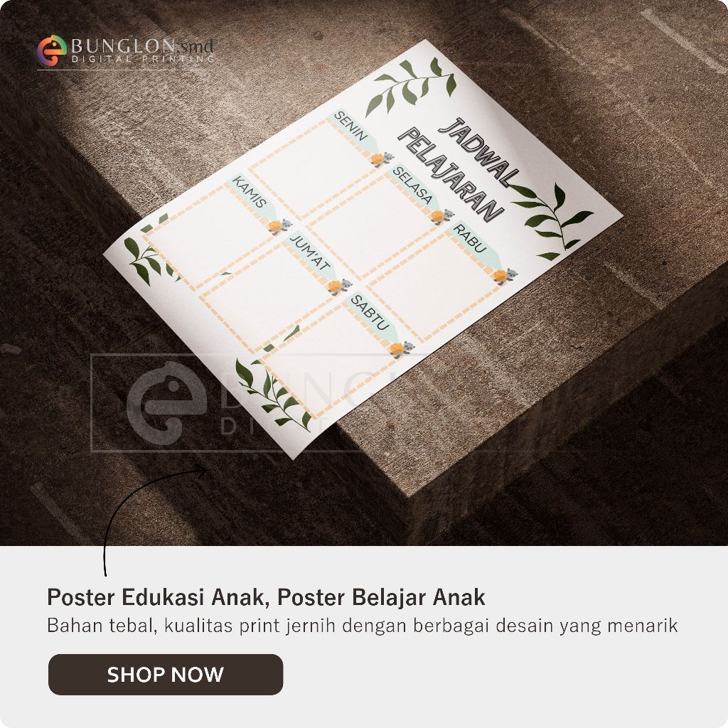 

Poster Jadwal Pelajaran Model Cream Daun