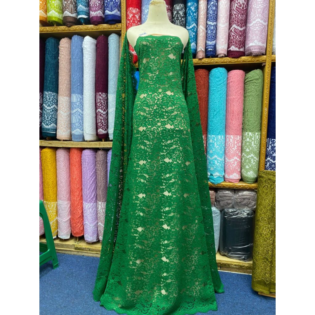 Kain Brukat  bakal kebaya brukat full katun cord jakatronik motif Fatmawati premium /bahan kebaya wi