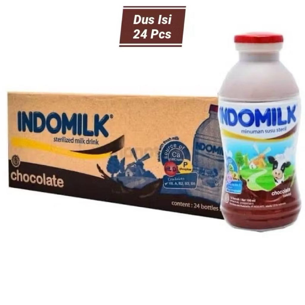 

1 Dus Isi 24 botol INDOMILK SUSU CAIR RASA COKELAT 190 ml