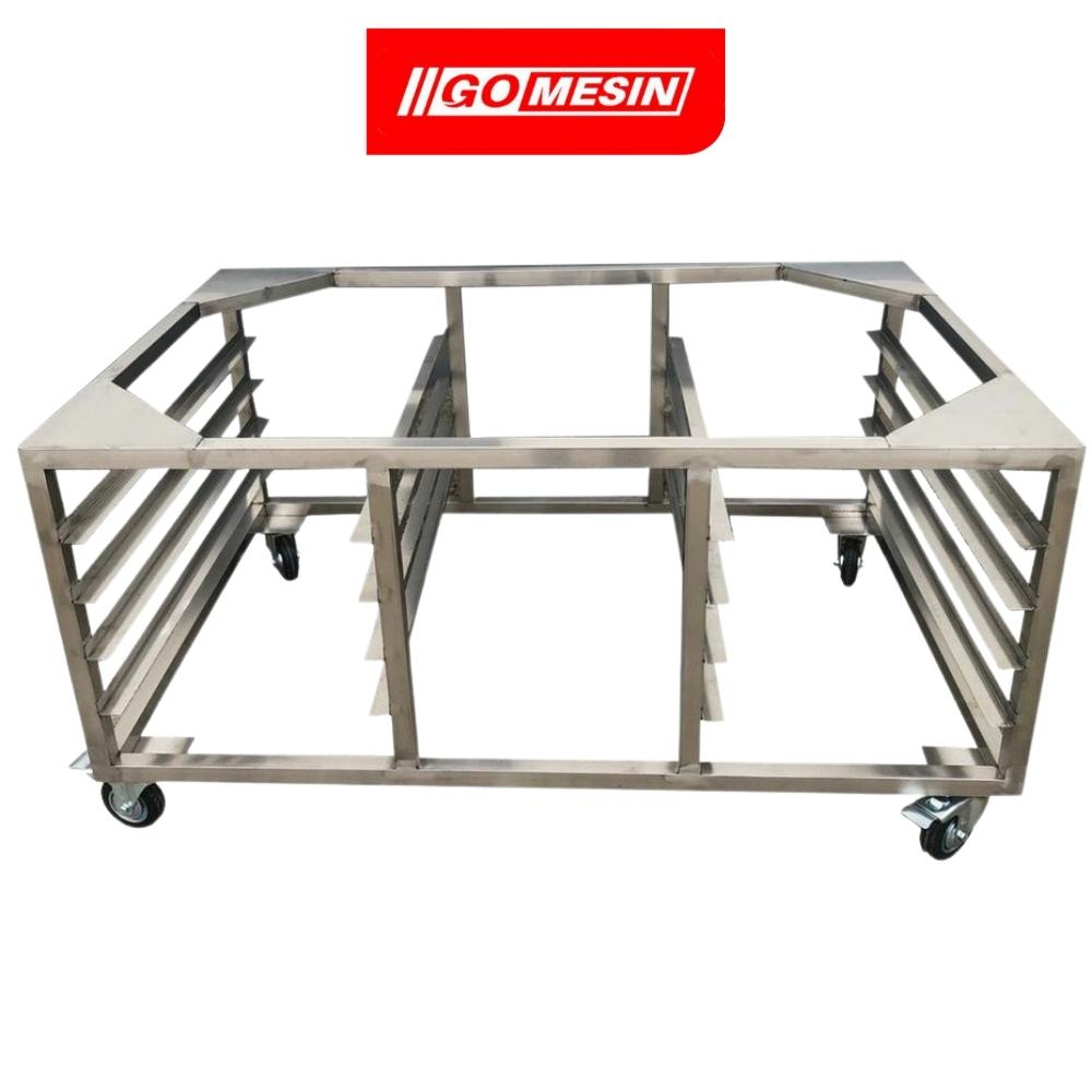 Kaki Meja Oven 1 Deck 4 Roda Stainless Steel | Rak Meja Kaki Oven