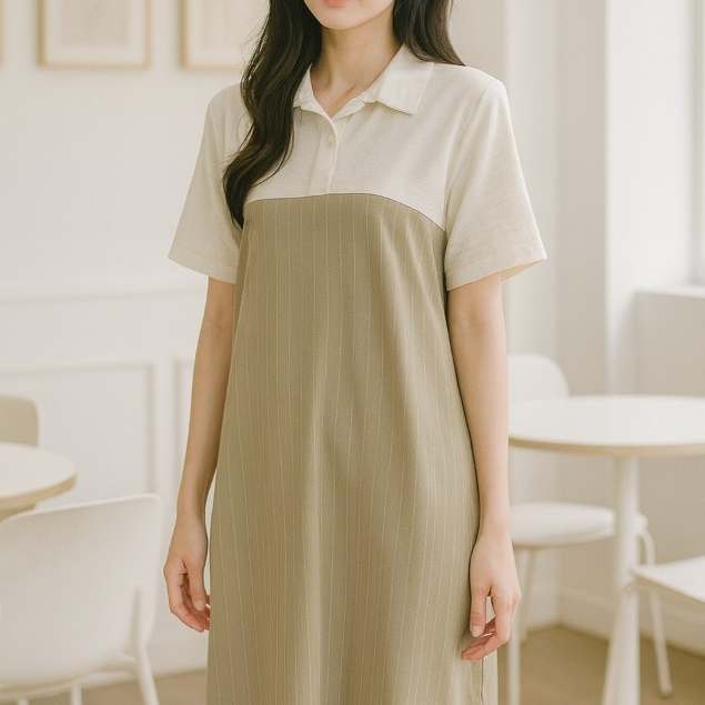 RAFAELA DRESS - Dress Wanita Hornit Knit Combi Crincle GHS