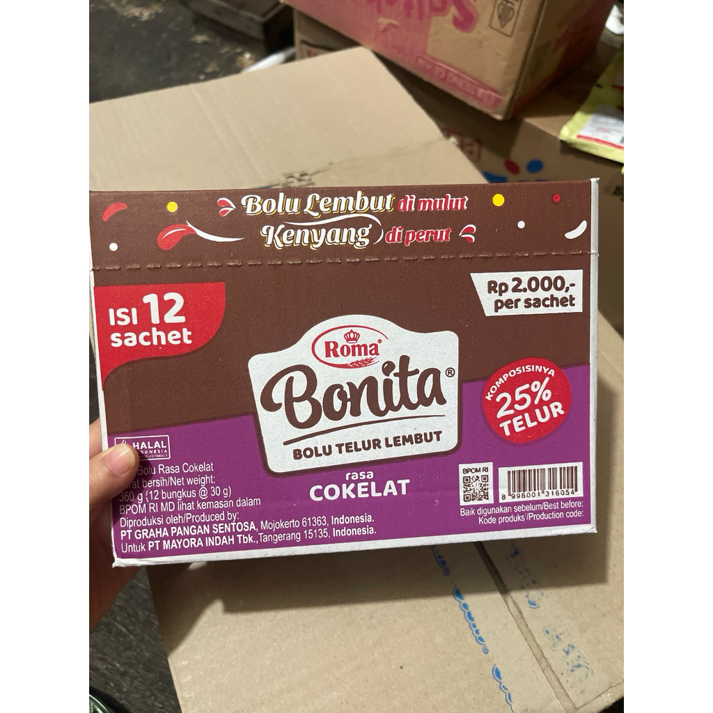 

Roma Bolu Bonita Cokelat 12pcs @30gr