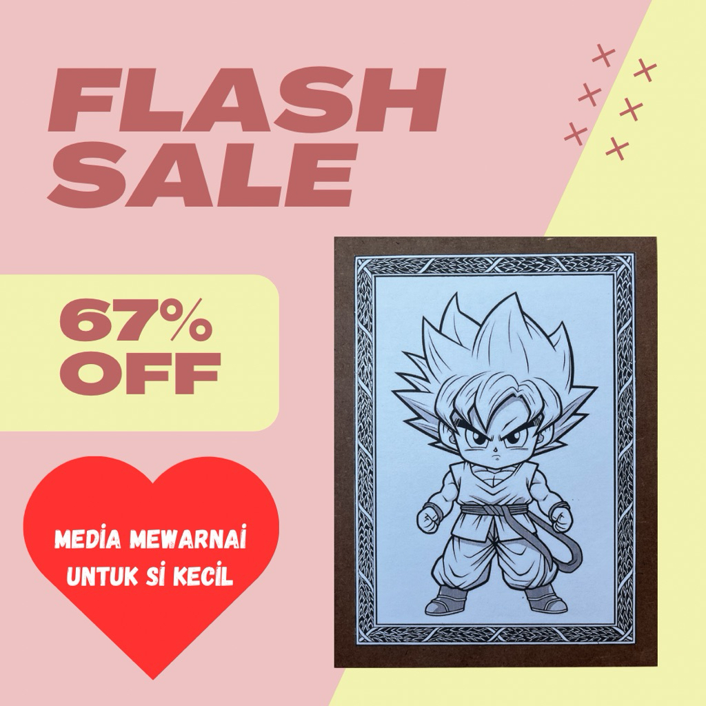 

Media mewarnai anak dari bahan kayu MDF siap dipajang - karakter Dragon Ballz ukuran 15x20 cm