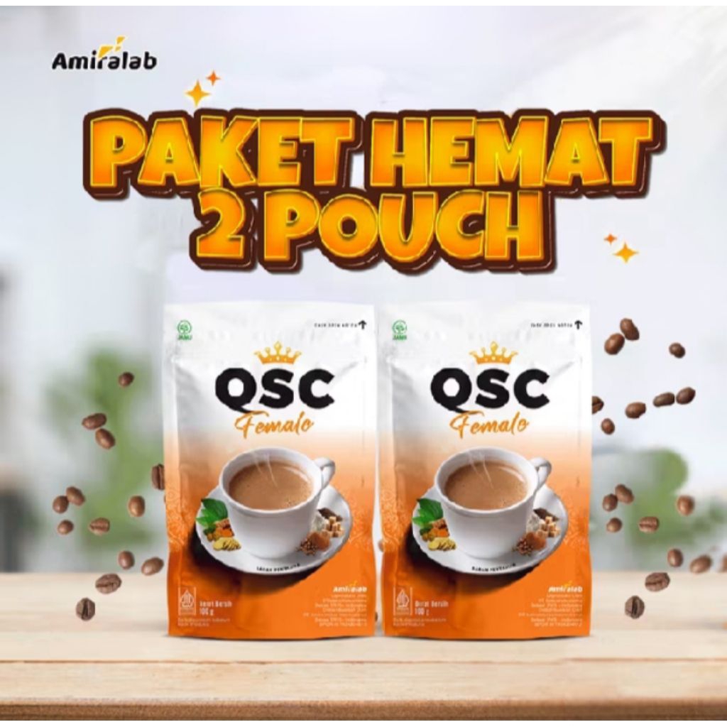 

(PROMO) 2 POUNCH KOPI QSC QUEEN SCREET COFFEE Kopi Herbal Wanita Original