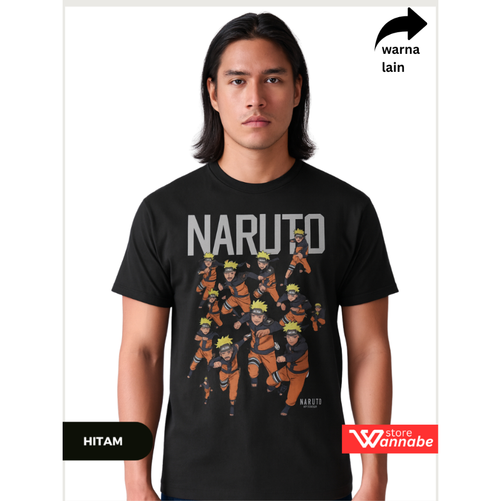Kaos Anime Naruto Dewasa S–7XL Big Size Jumbo & Anak XS–XL | Baju Couple Keluarga Cotton Combed 24s 