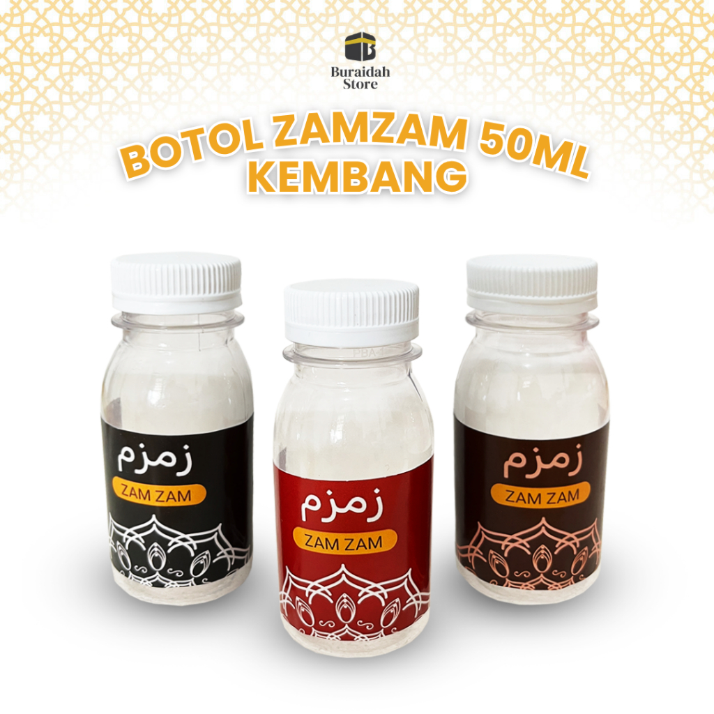 Botol Air Zamzam 80 ML Dan 50 ML Motif Kembang Satuan Plastik Ekslusif Wadah Kemasan Kecil Oleh Oleh