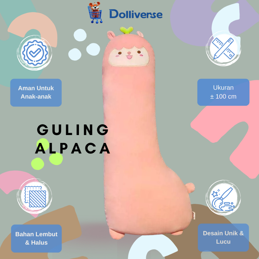Dolliverse Boneka Bantal Guling Guling jumbo Guling dinosaurus Guling karakter Jerapah