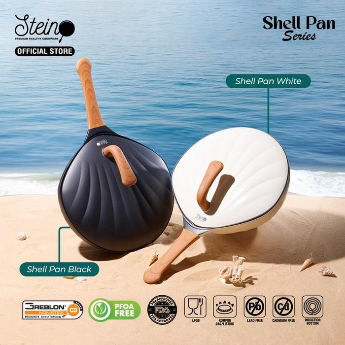 Steincookware Shell Wok Pan 30cm - Wajan Penggorengan Anti Lengket Lapisan Granit