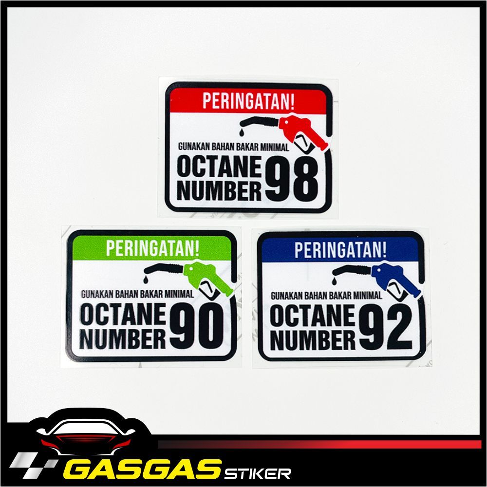 Stiker Octane 90 Octane 92 Stiker Gunakan Bahan Bakar Minimal Octane 98 Kualitas Premium