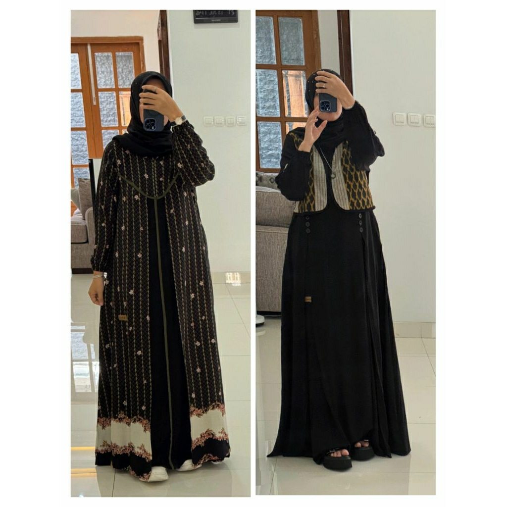 DRESS ROMPI HITAM NADHEEFA TERBARU ORIGINAL AGUSTUS