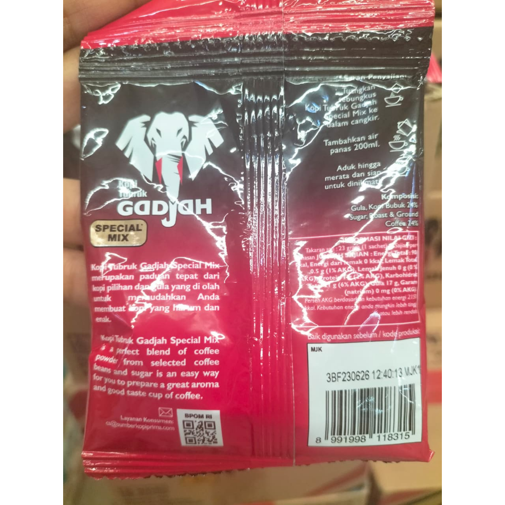 

Kopi Gadjah Tubruk Special Mix 23gr Bubuk Instan Dengan Gula 1 Renteng Isi 10 Sachet