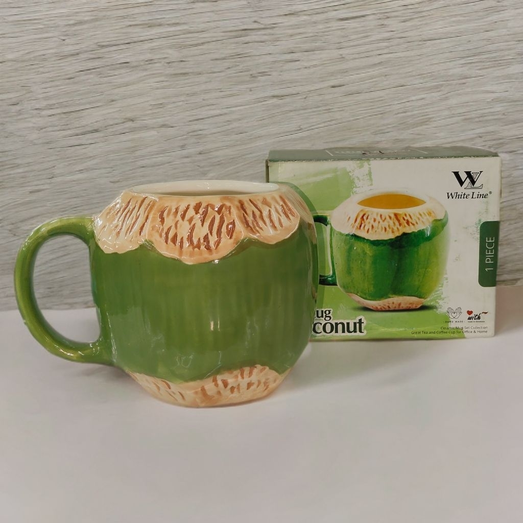 Mug Gelas Keramik Model Kelapa Muda