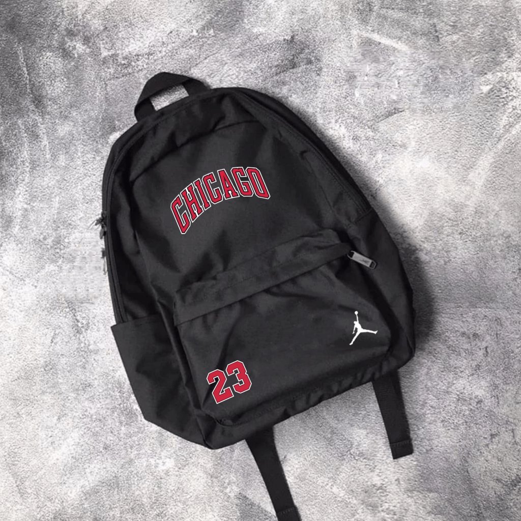 Tas Ransel Pria Hitam Keren Motif Sport Basket Kece