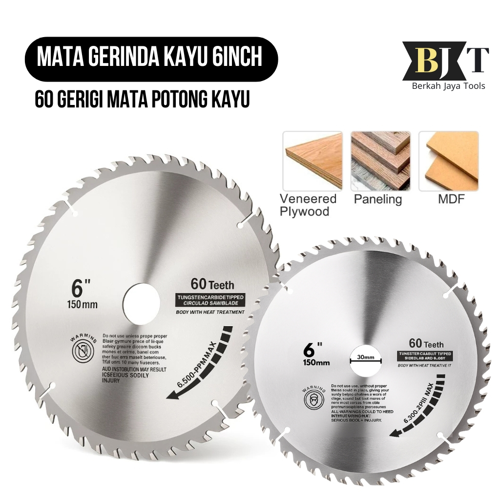 Mata Pisau 6Inch Kayu Circular Saw 60T Mata Pisau Circular Saw Blade Mata Gergaji Potong Kayu