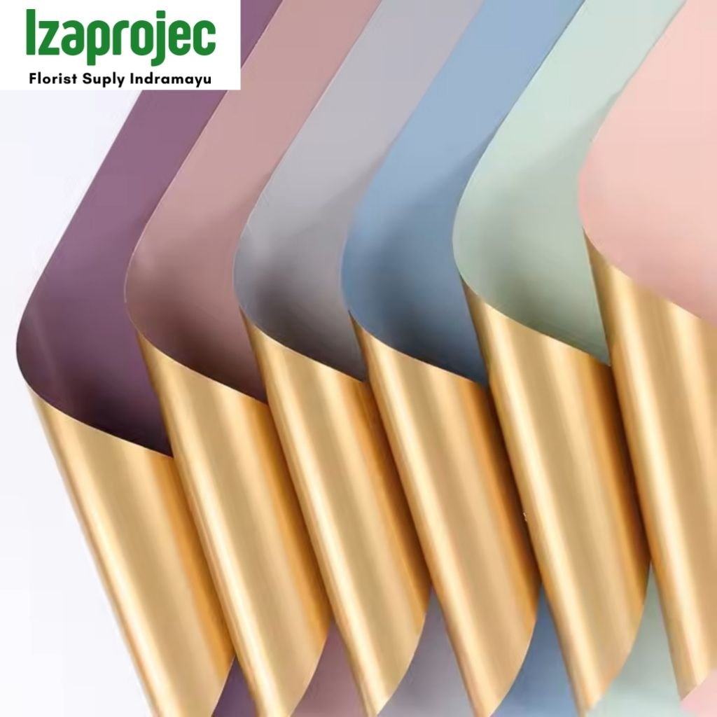 

izza - Paper Flower Bi Color | Kertas Bunga Color Gold | 5 Lembar