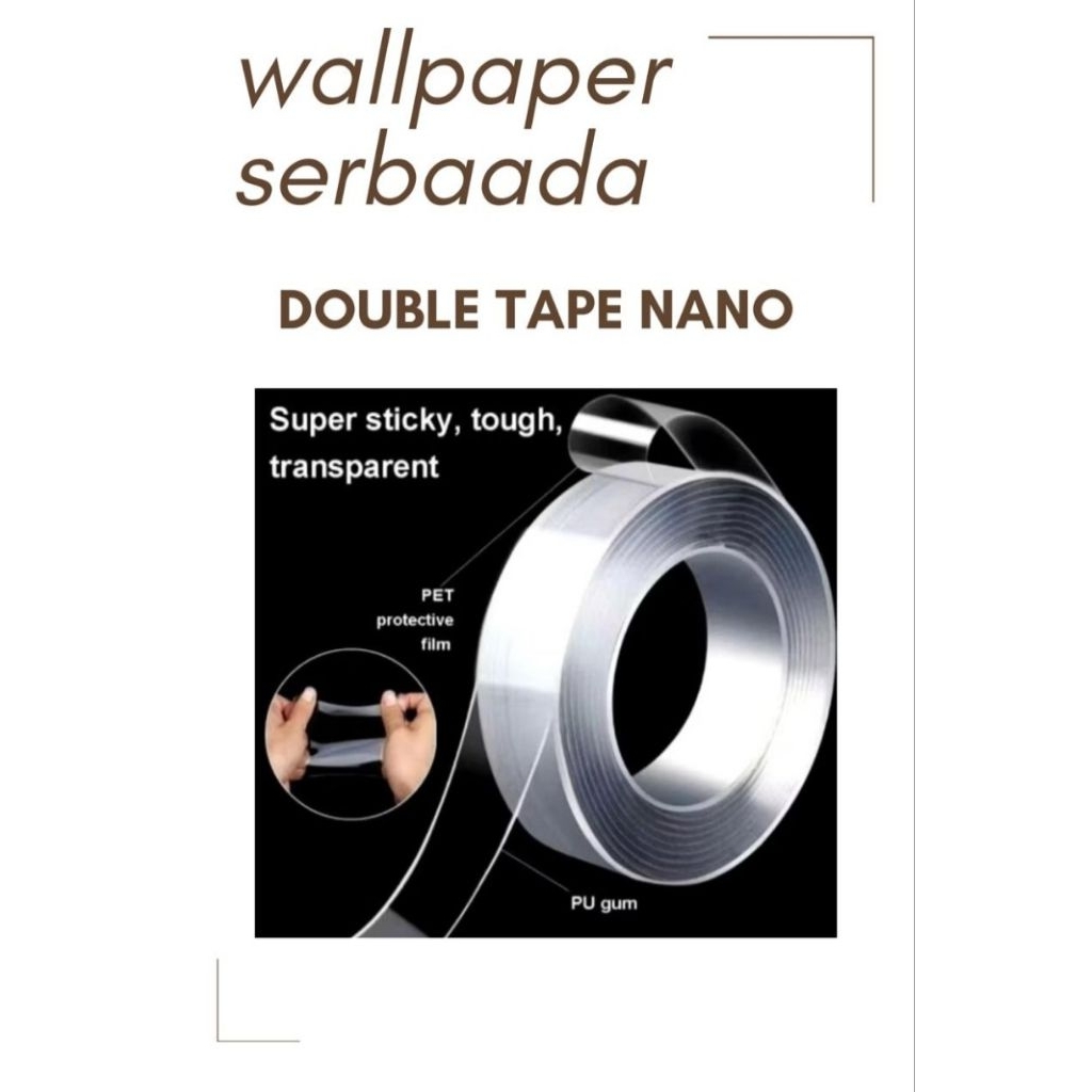 

Double Tape Nano Bening Premium / Isolasi Nano Bening 2 Sisi Dengan Perekat Lebih Kuat