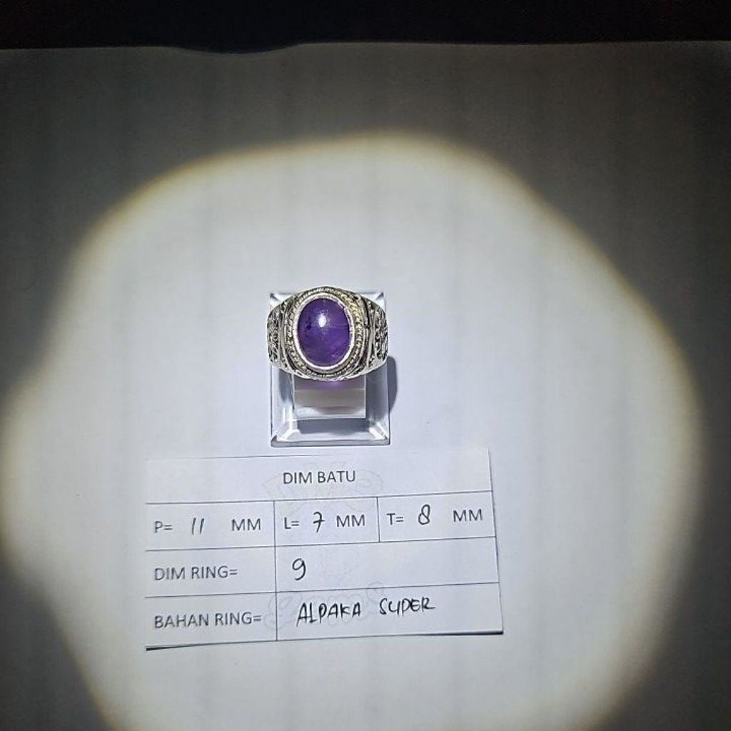Cincin Batu Kecubung Amethyst Ungu Kalimantan