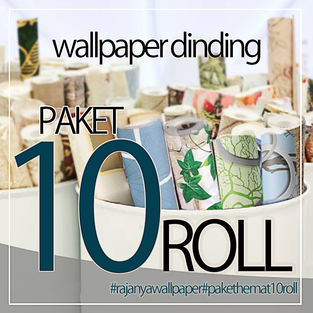 PROMO COD  PAKET 10 ROLL WALLPAPER STICKER DINDING | AESTHETIC | ORANGE | SOOKU | KCT