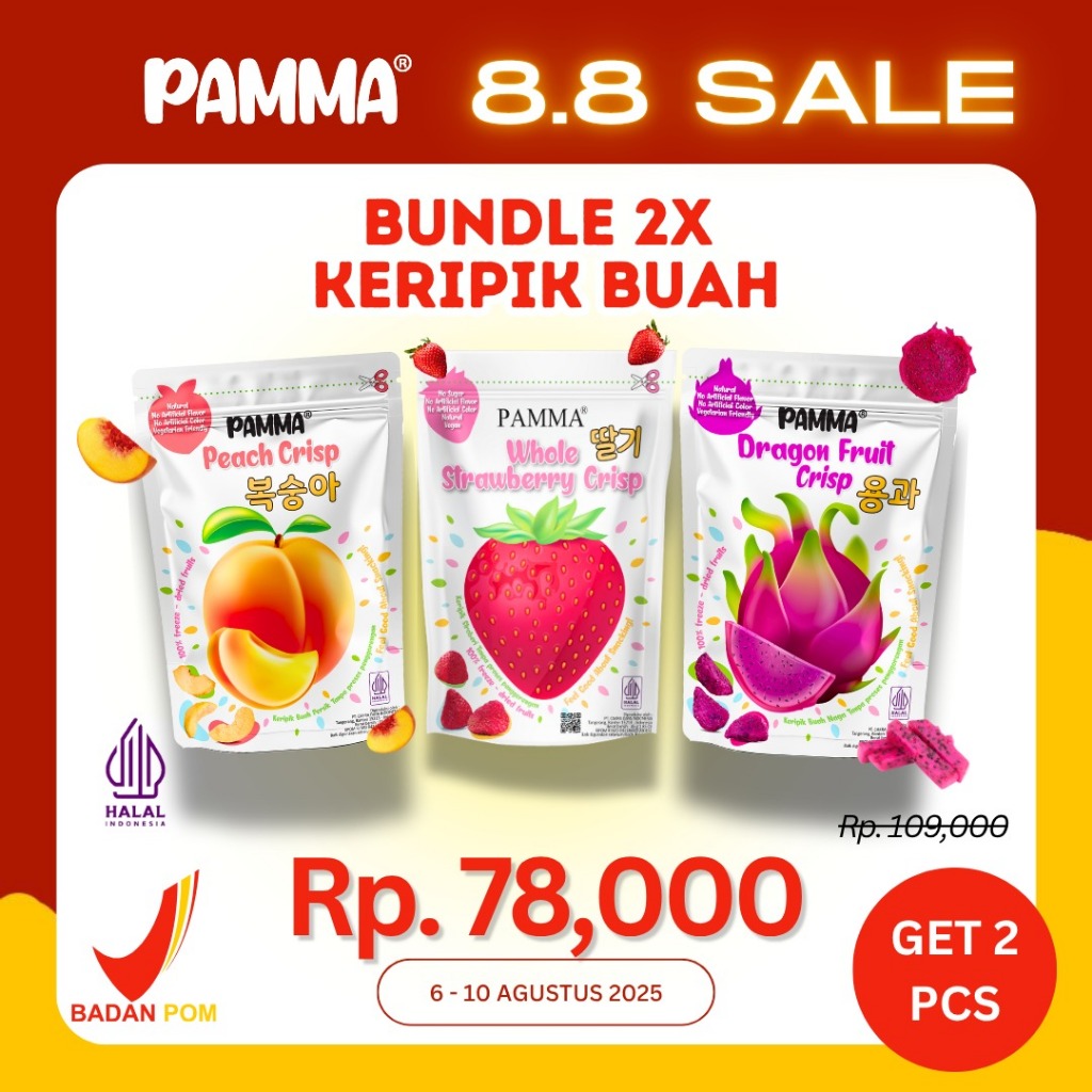

【8.8 SALE】 PAMMA BUNDLE STRAWBERRY,DRAGON,PEACH 100% dried GET 2 PCS