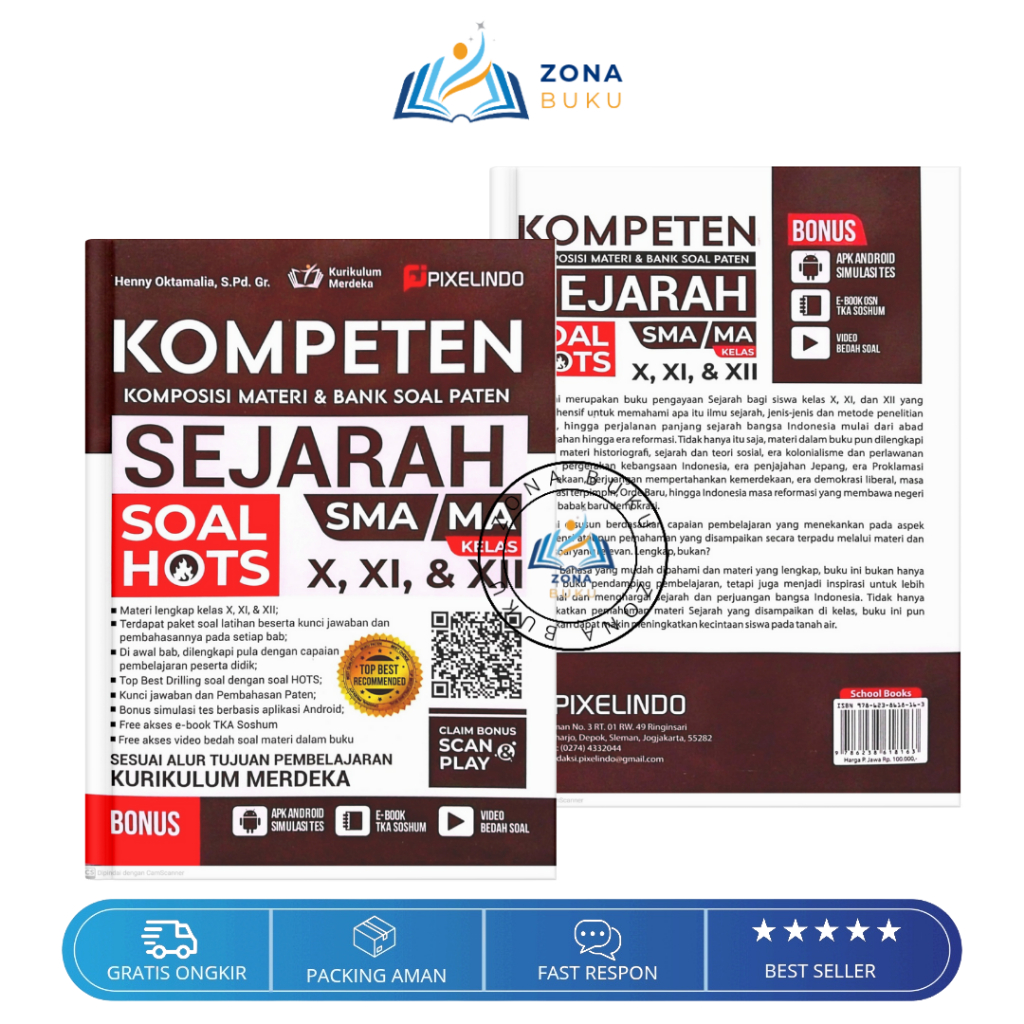Buku Kompeten Sejarah SMA MA Kelas X XI XII Soal Hots Komposisi Materi dan Bank Soal Drilling Soal