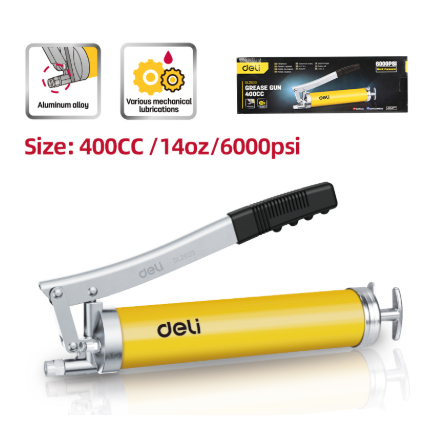 Deli Grease Gun 400 Cc 6000 PSI EDL2603 / Deli Hand Grease Gun Body Kuning 400 CC