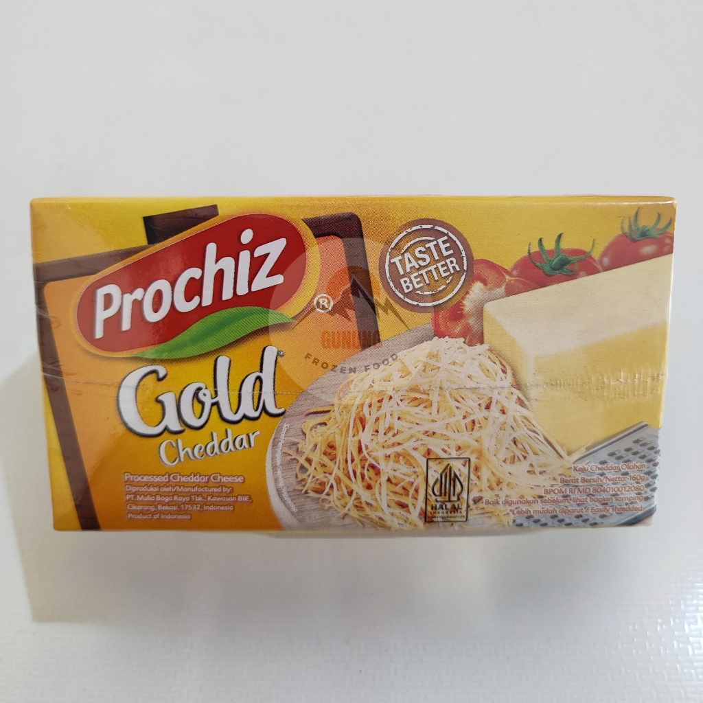 

Prochiz Keju Gold Cheddar 160gr