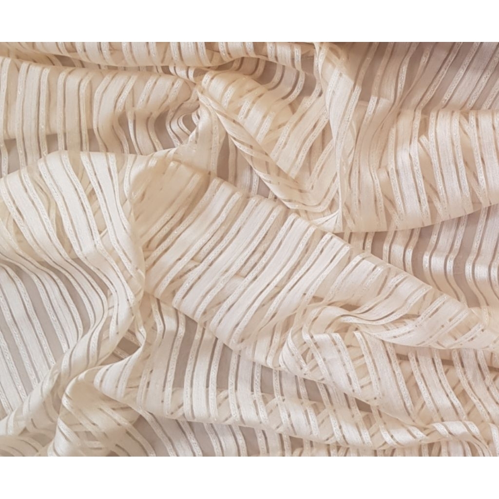 Kain Sutra Organza Salur Kain Organza Sutra Asli Buat Syal, Blus