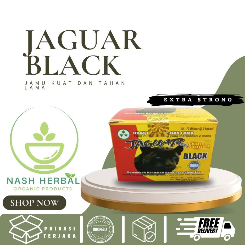Original Berkualitas JAGUAR BLACK EXTRA STRONG | Jamu Obat Kuat Pria Perkasa dan Tahan Lama Original