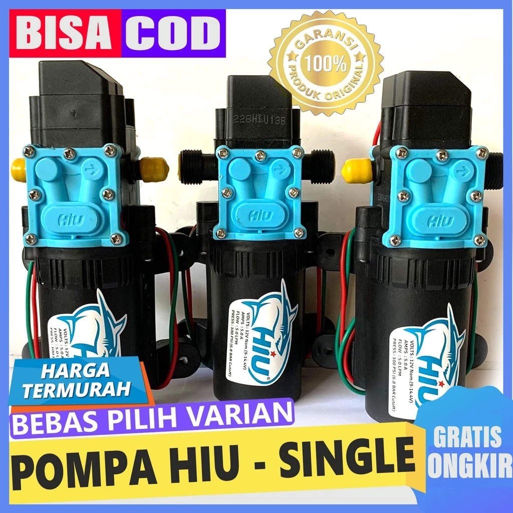 POMPA DC 12v HIU 5 LPM 6.5 BAR ORIGINAL - Pompa Air Single Pump
