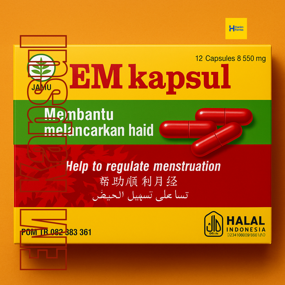 EM Kapsul Memperlancar Haid Isi 12 Caps