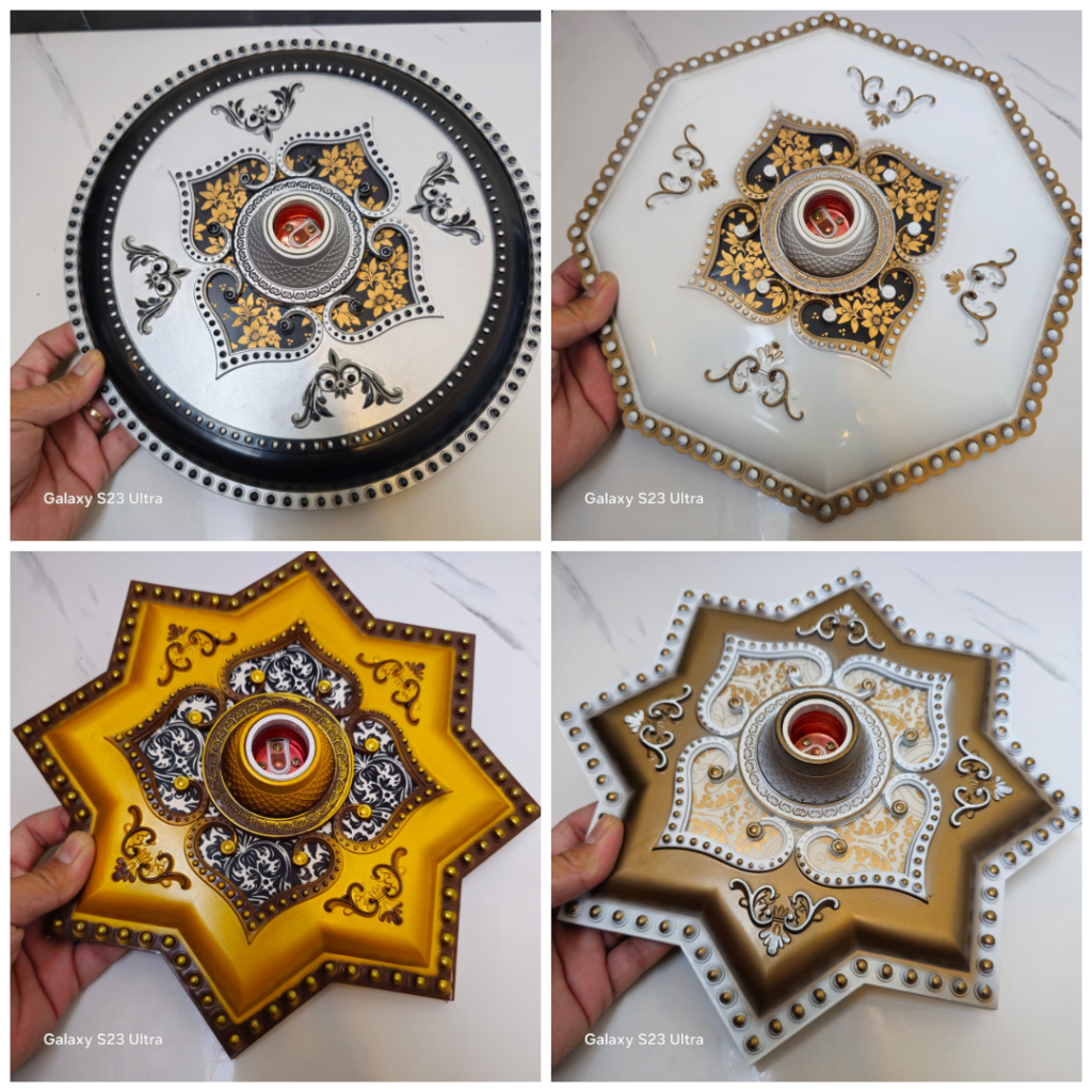 【TERLARISS】FITING HIAS BESAR BINTANG ORNAMEN PLAFON PVC 30CM | FITTING LAMPU PLAFON 30x30 fitting 30