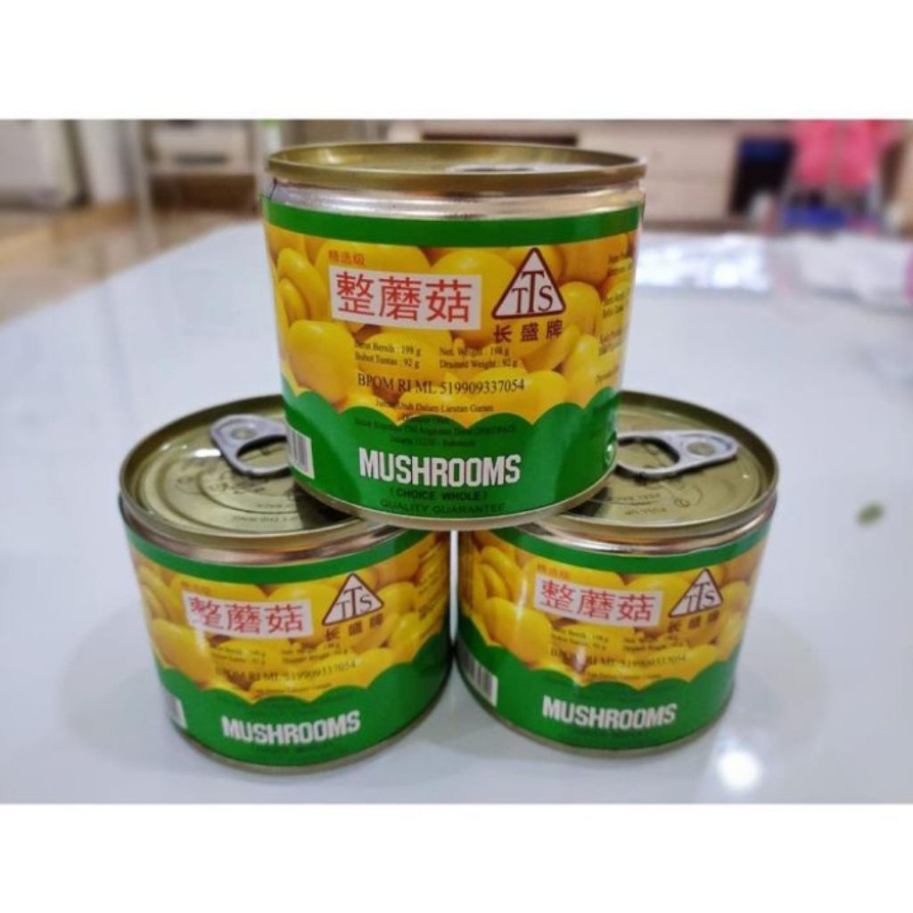 

champignons whole mushroom tts kaleng kecil 198 gram