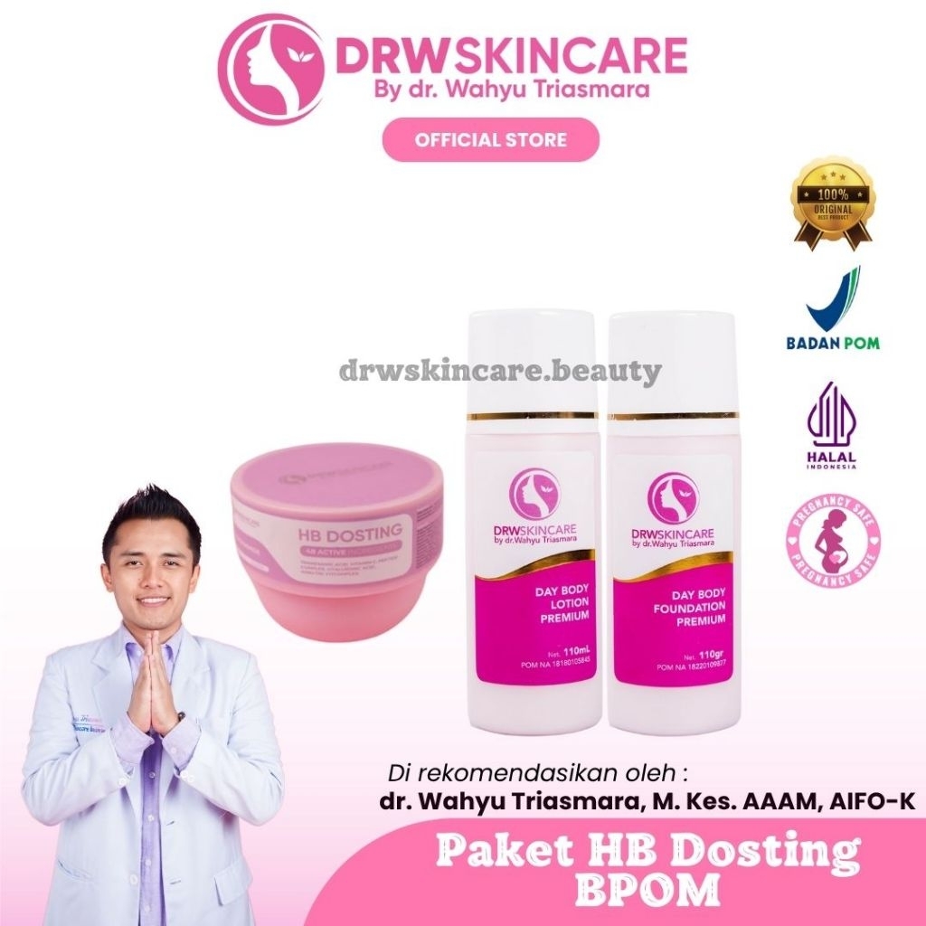 DRW Skincare Paket HB Dosting BPOM Hb Pemutih ampuh original By dr. Wahyu Triasmara