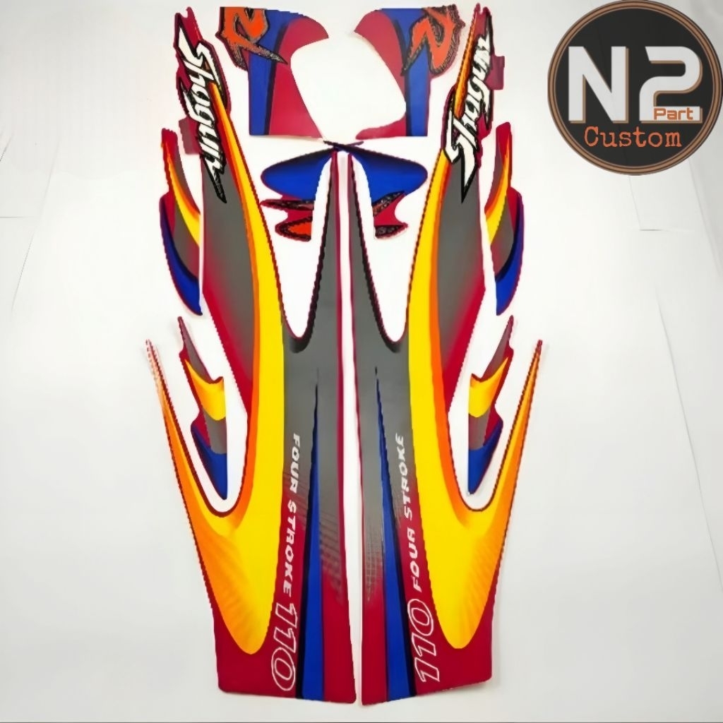 Striping Suzuki SHOGUN R 110 2000 2001 Stiker list body polet standar motor Shogun r 110 merah