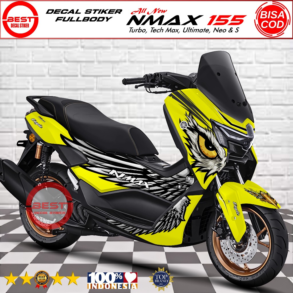 Decal Nmax Neo Turbo Fullbody Desain Racing Elang BDS0154 / Decal Variasi Nmax Turbo Full Body