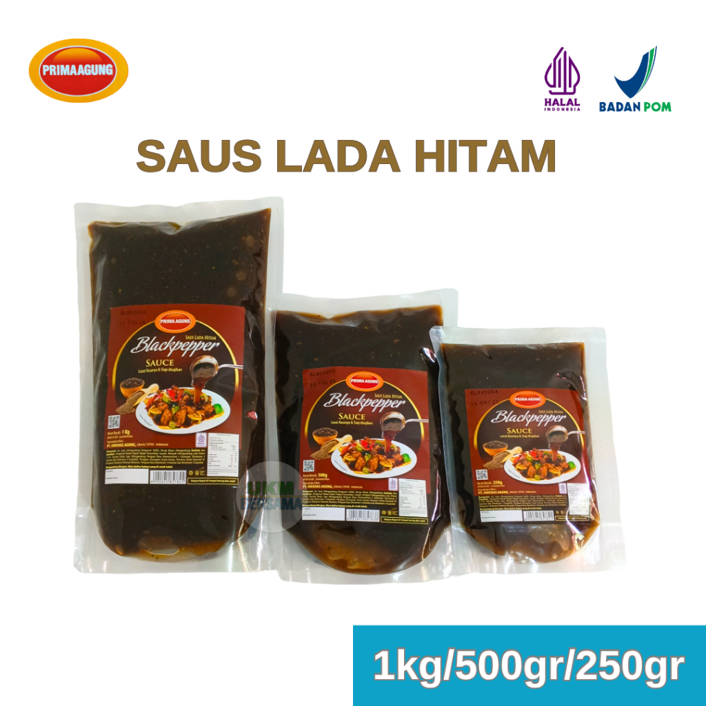 

Prima Agung Saus Lada Hitam Blackpepper 500gram/259gr Saos BPOM Halal