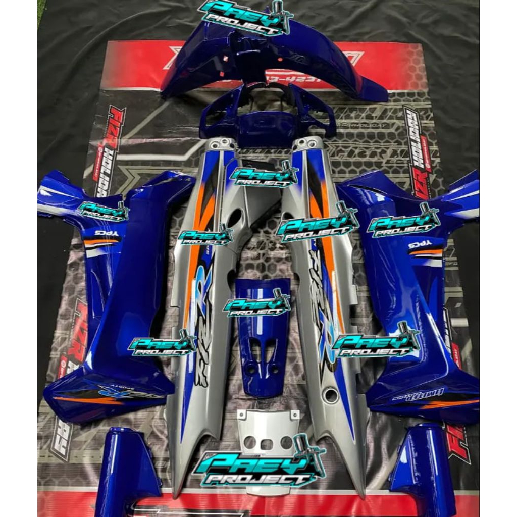 full body halus Yamaha Fiz R biru silver. cover body halus Yamaha Fiz R Full set